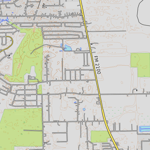 OpenTopoMap map of Heathergate, TX