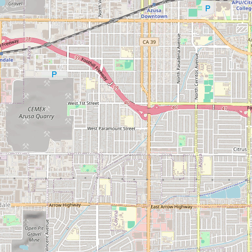 OpenStreetMap map of Paramount Elementary School, CA