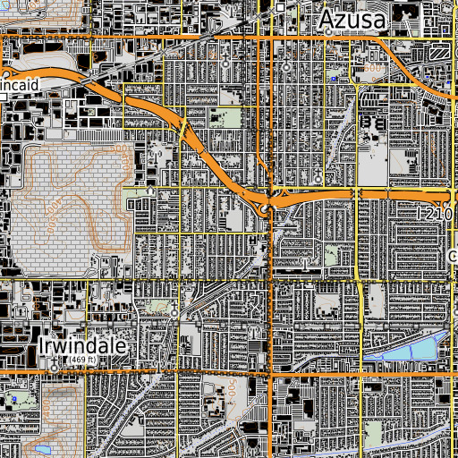 OpenTopoMap map of Paramount Elementary School, CA