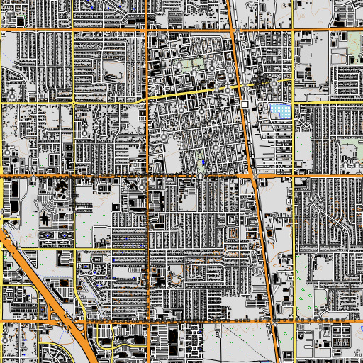 OpenTopoMap map of Park View Intermediate School, CA