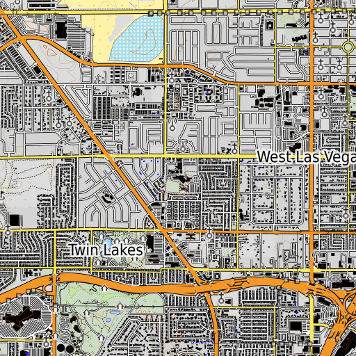 OpenTopoMap map of A Tech Special School, NV