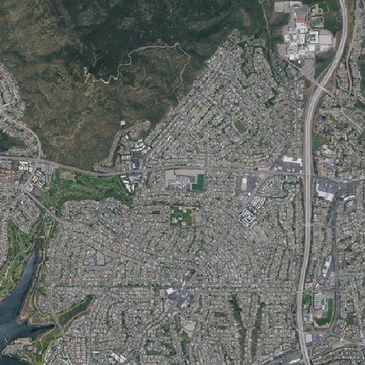 Aerial imagery of Pershing Junior High School, CA