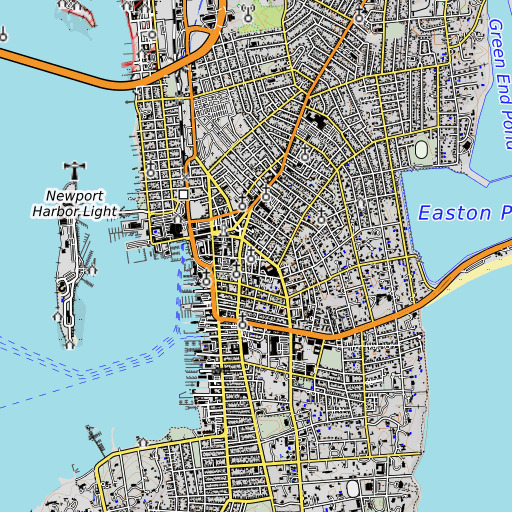OpenTopoMap map of Trinity School House (historical), RI