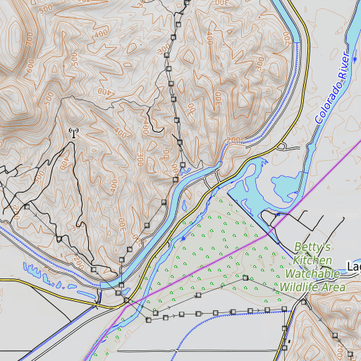 OpenTopoMap map of Potholes, CA