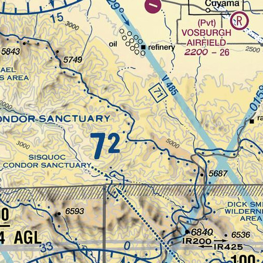 FAA VFR chart of Rattlesnake Spring, CA