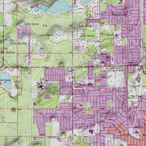 USGS 24K topo map of Agape Assembly Baptist Church, FL
