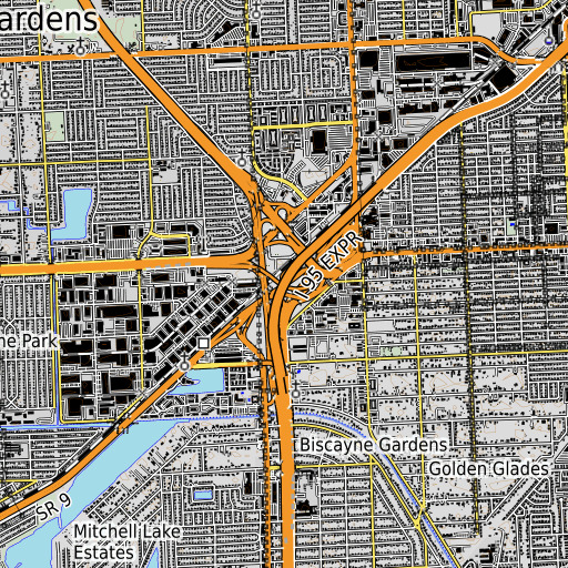 OpenTopoMap map of interchange 12C, FL