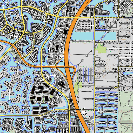 OpenTopoMap map of Interchange 15, FL