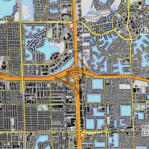 OpenTopoMap map of Interchange 1A and 1B, FL