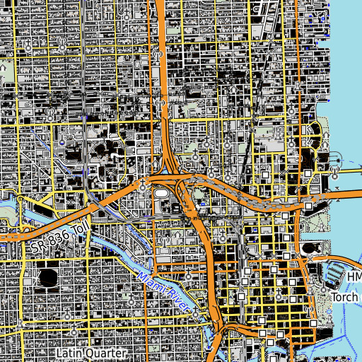 OpenTopoMap map of Interchange 2A and 2B, FL