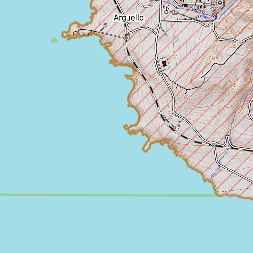 OpenTopoMap map of Rocky Point, CA