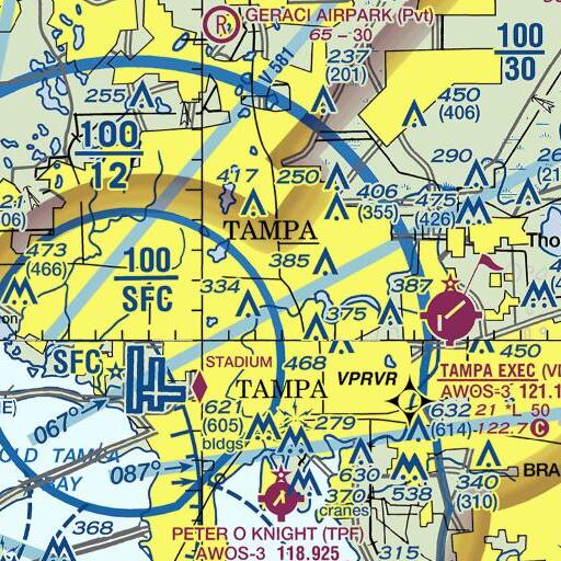 FAA VFR chart of Temple Braska, FL