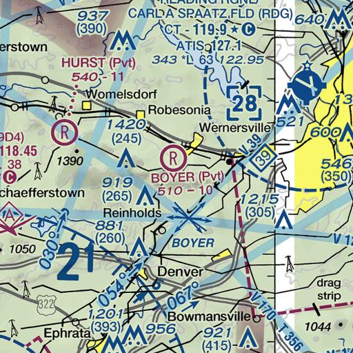 FAA VFR chart of Founders Hall, PA
