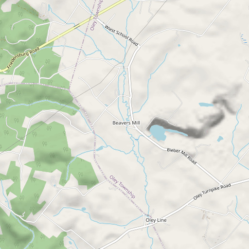 OpenStreetMap map of Biebers Mill, PA
