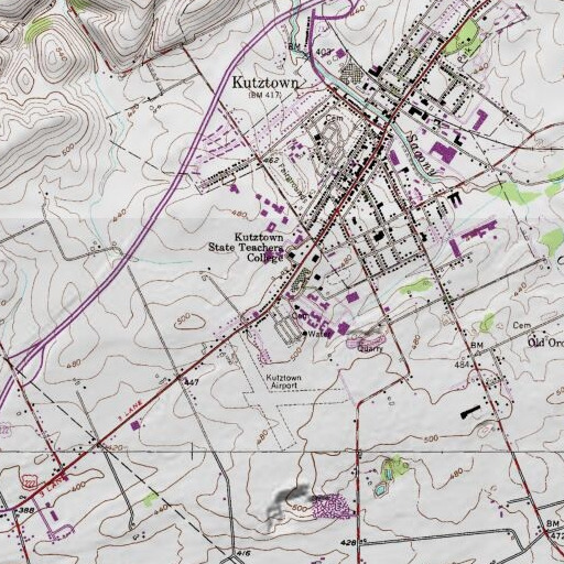 USGS 24K topo map of Maple Manor, PA