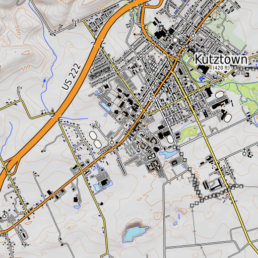 OpenTopoMap map of Maple Manor, PA