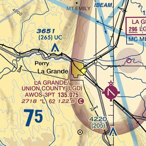 FAA VFR chart of La Grande Middle School, OR