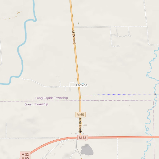 OpenStreetMap map of Lachine Post Office, MI