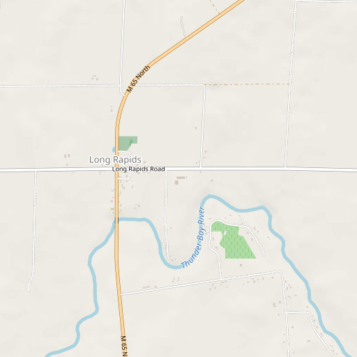 OpenStreetMap map of Long Rapids School, MI