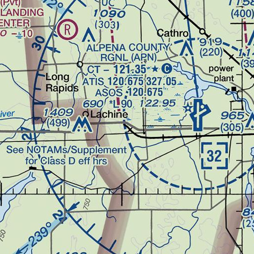 FAA VFR chart of Herron Post Office, MI