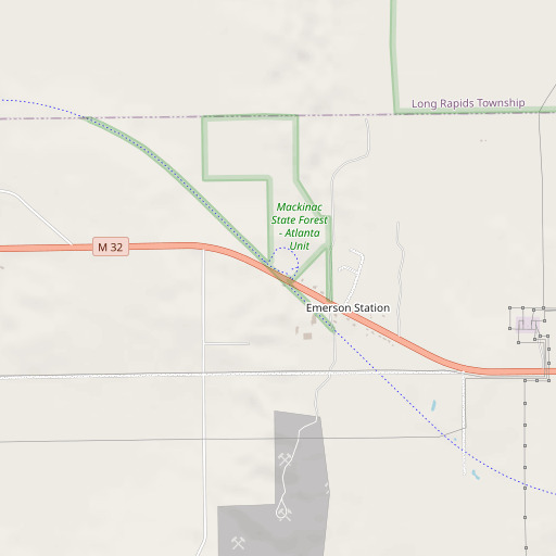 OpenStreetMap map of Herron Post Office, MI
