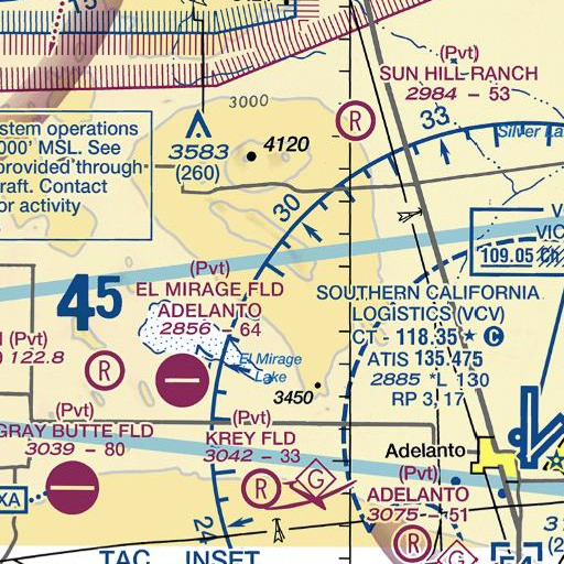 FAA VFR chart of Shadow Mountains, CA