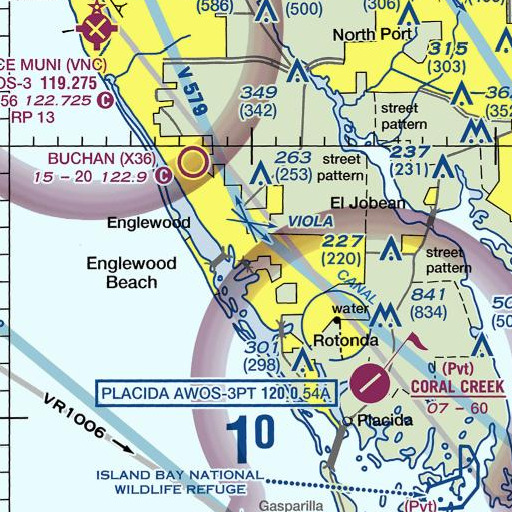 FAA VFR chart of Juno Canal, FL
