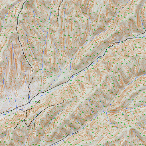 OpenTopoMap map of Splitrock Canyon, CA