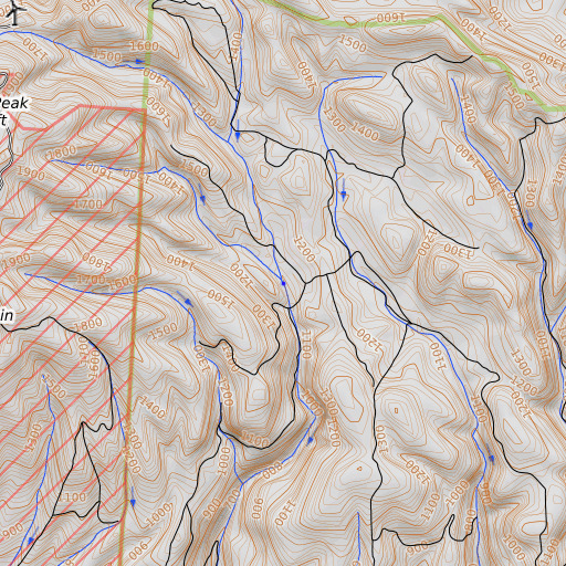 OpenTopoMap map of Sulphur Spring, CA