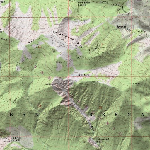 USGS 24K topo map of The Tarn, CA