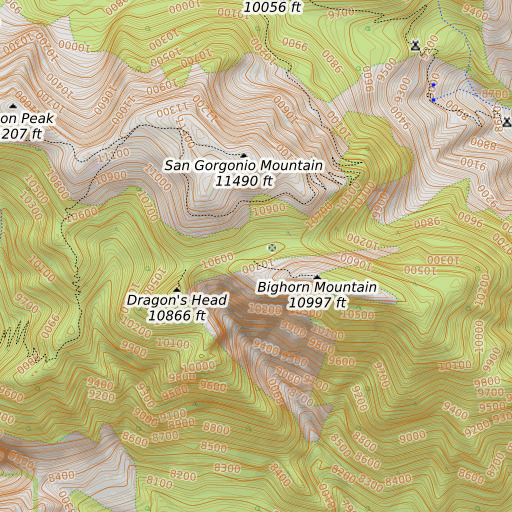 OpenTopoMap map of The Tarn, CA