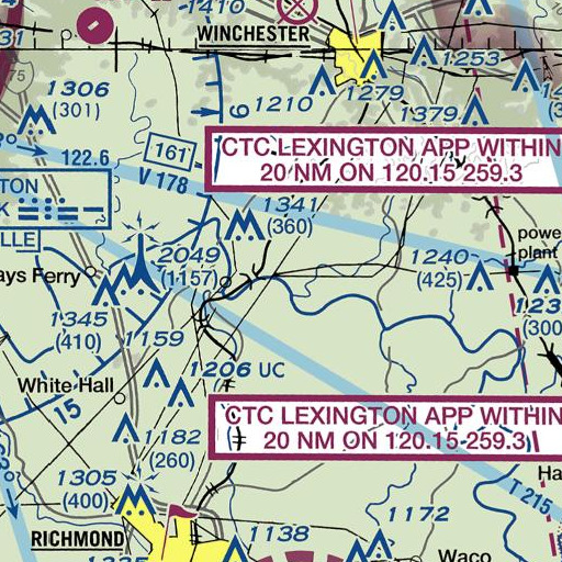 FAA VFR chart of Mobleys Ferry (historical), KY