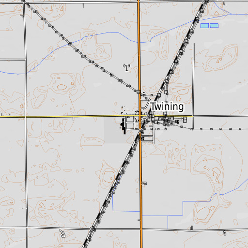 OpenTopoMap map of Arenac Eastern High School, MI