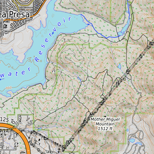 OpenTopoMap map of Willow Tree Dam, CA
