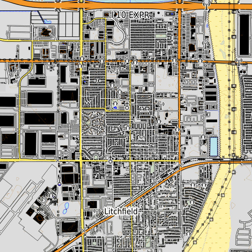 OpenTopoMap map of Estrella High School, AZ