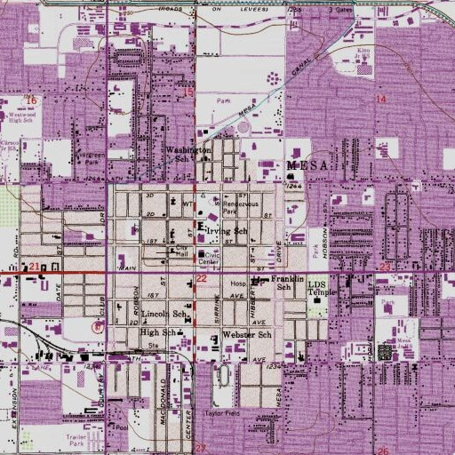 USGS 24K topo map of Pinnacle Virtual High School, AZ