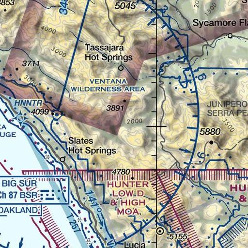FAA VFR chart of Zigzag Creek, CA