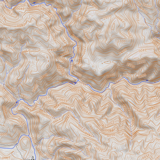 OpenTopoMap map of Zigzag Creek, CA