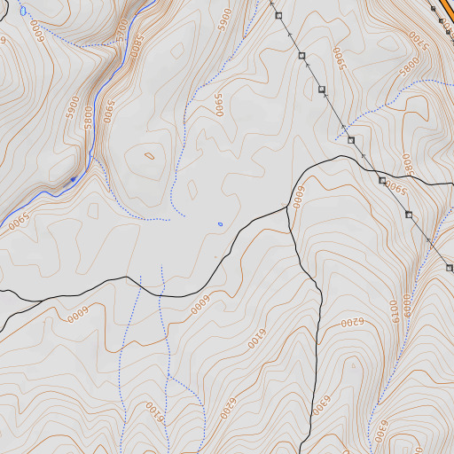 OpenTopoMap map of Nelson Spring, CA