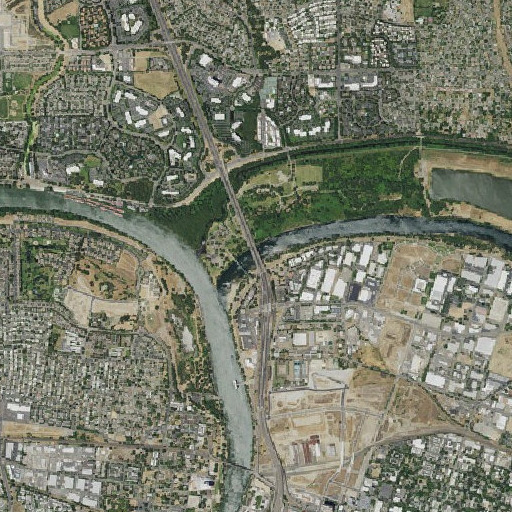 Aerial imagery of American River Bridge, CA