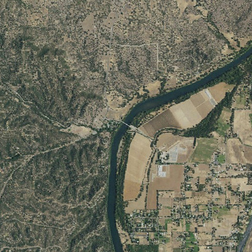 Aerial imagery of Bend Bridge, CA