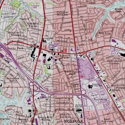 USGS 24K topo map of Church Without Walls, VA