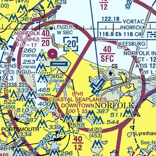 FAA VFR chart of Church Without Walls, VA