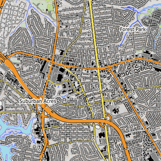OpenTopoMap map of Church Without Walls, VA