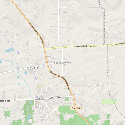 OpenStreetMap map of Sousa Corners, CA