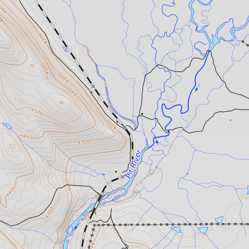 OpenTopoMap map of Pit River, CA