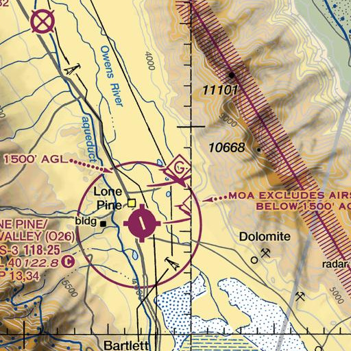 FAA VFR chart of Mount Whitney, CA