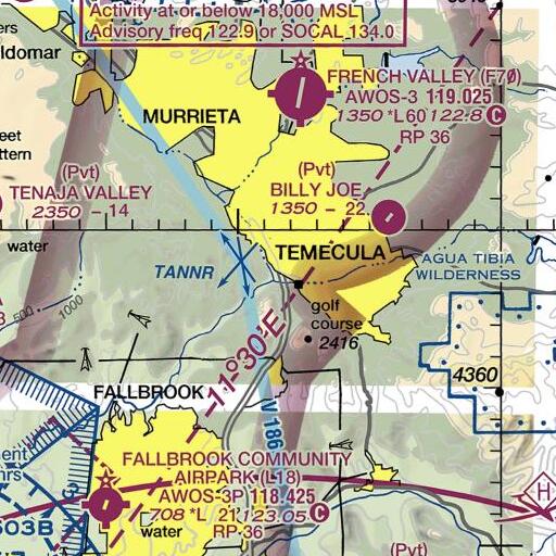FAA VFR chart of Temecula Creek, CA