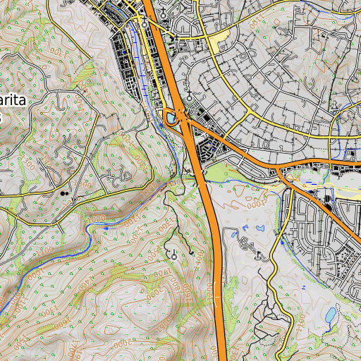 OpenTopoMap map of Temecula Creek, CA