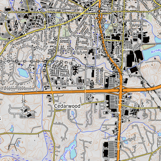OpenTopoMap map of Carrollton Elementary School, GA